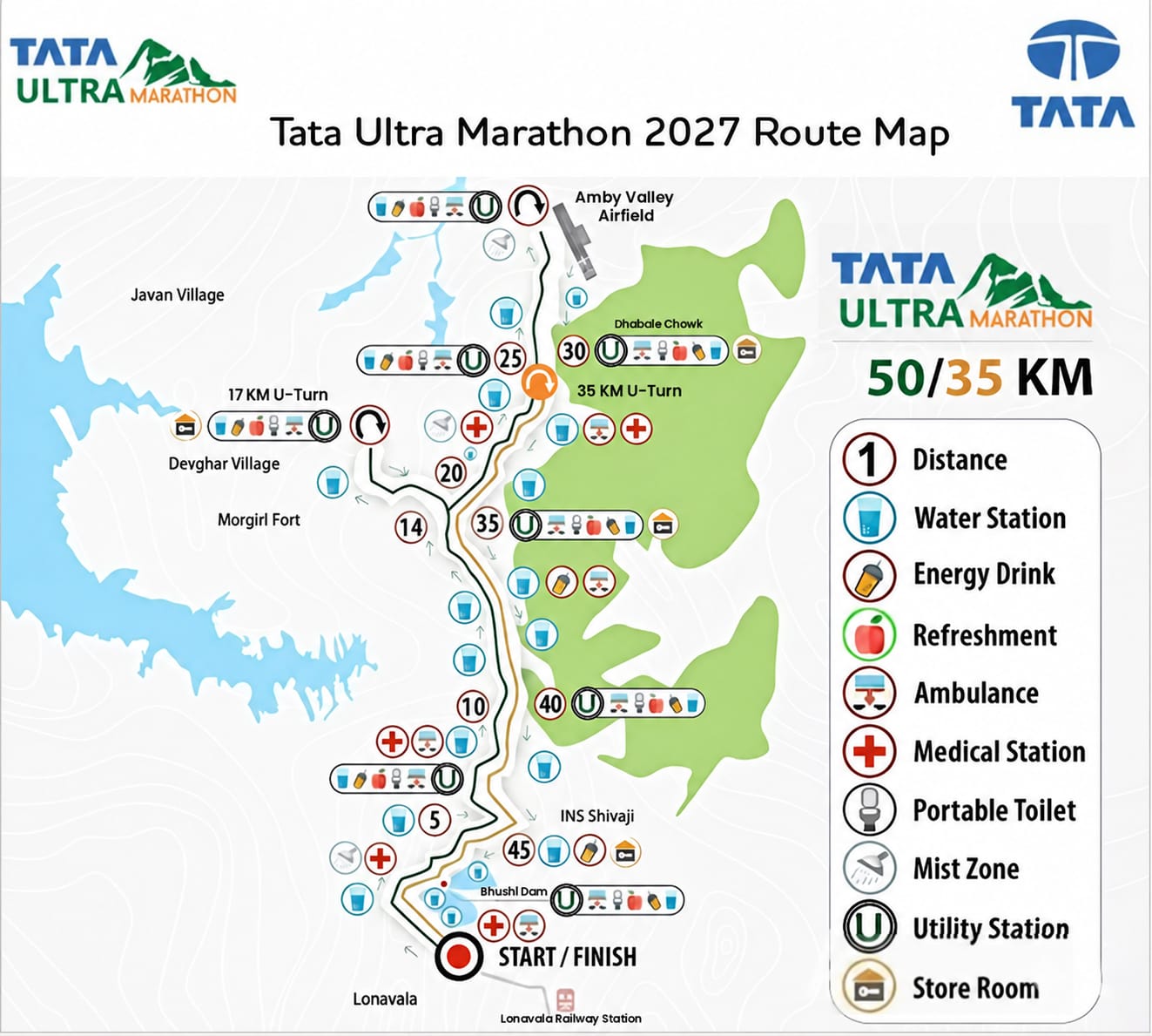 TATA Ultra Marathon Route Map